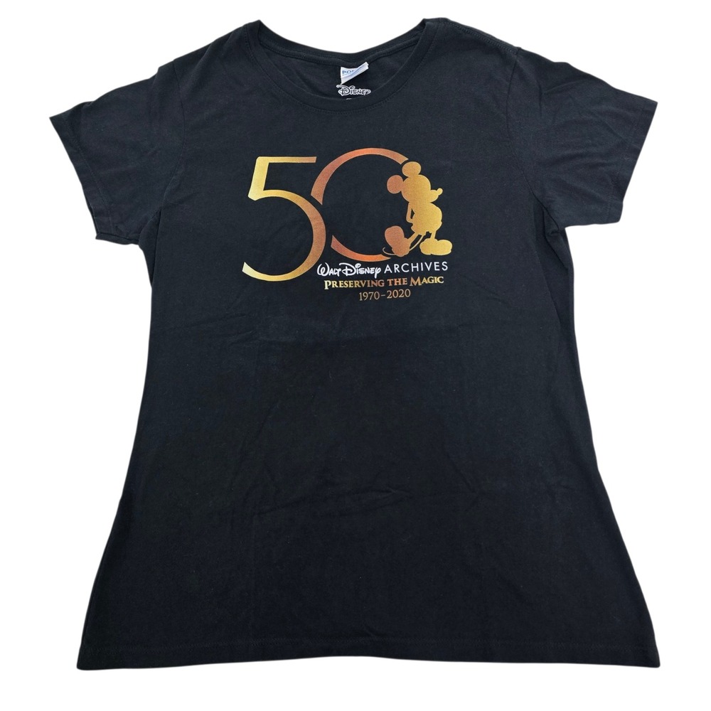 Disney Archives 50th Anniversary Mickey‎ Mouse Black T Shirt Women's